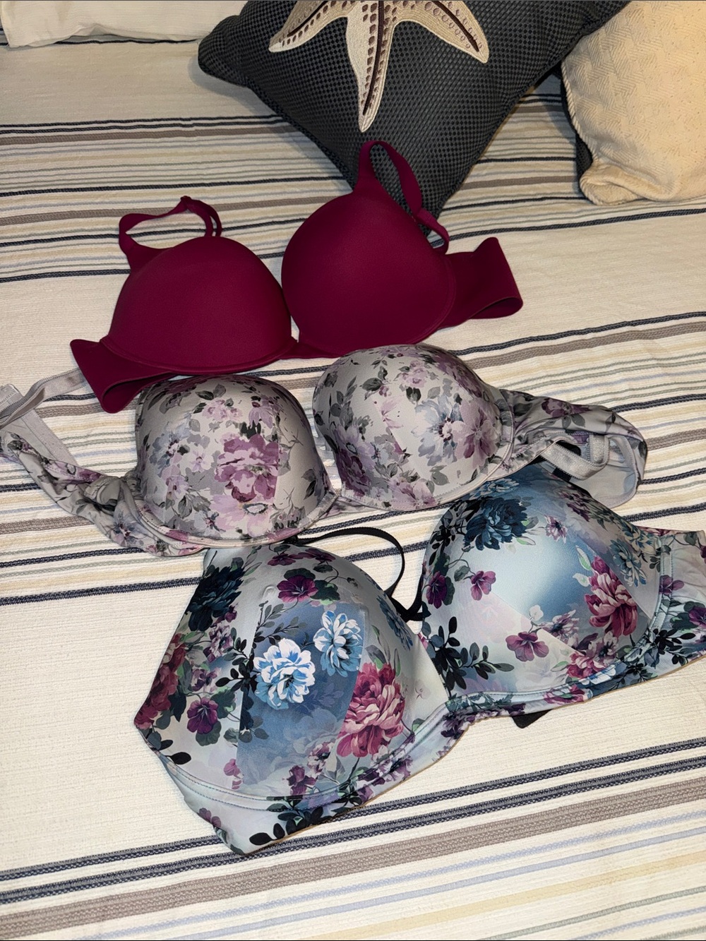 Torrid Floral & Berry Toned Bras - 3 Pack
